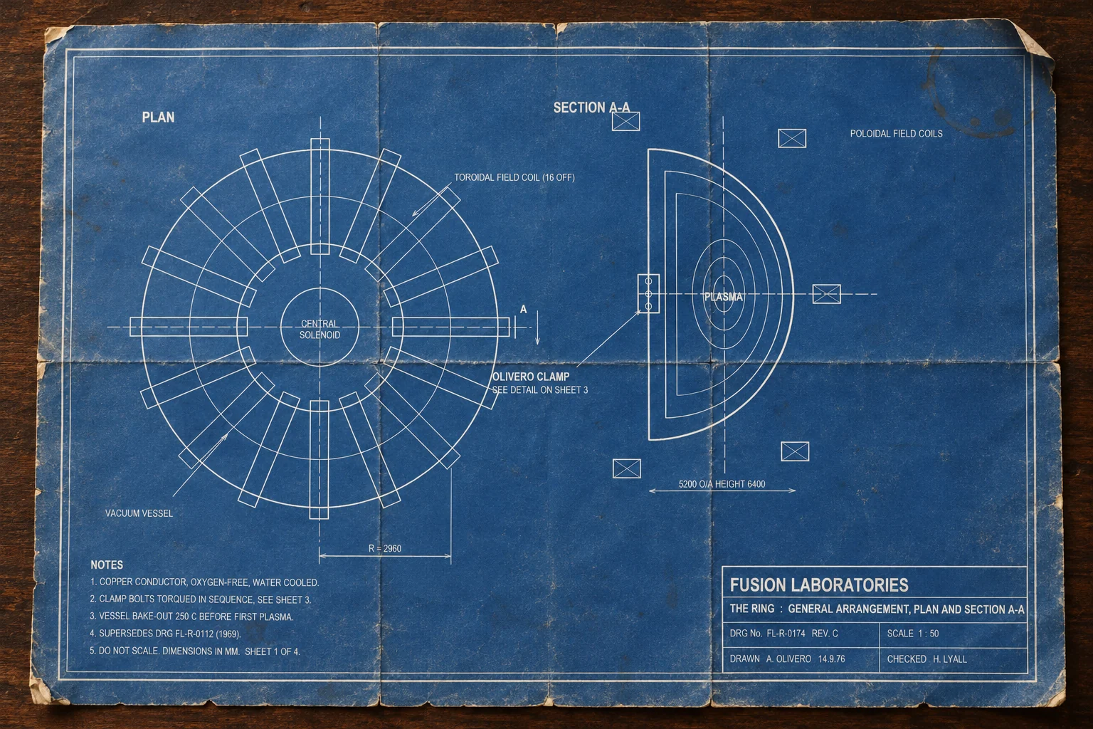 Blueprint of the Ring, plan and section
